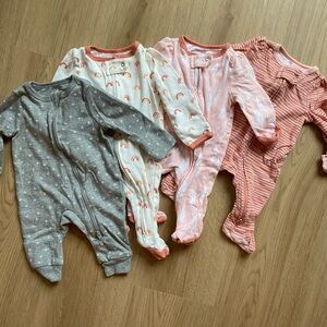 Pink and Gray Kids One Pieces Set